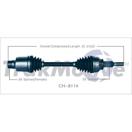 Surtrack Axle Cv Axle Shaft, Ch-8114 CH-8114